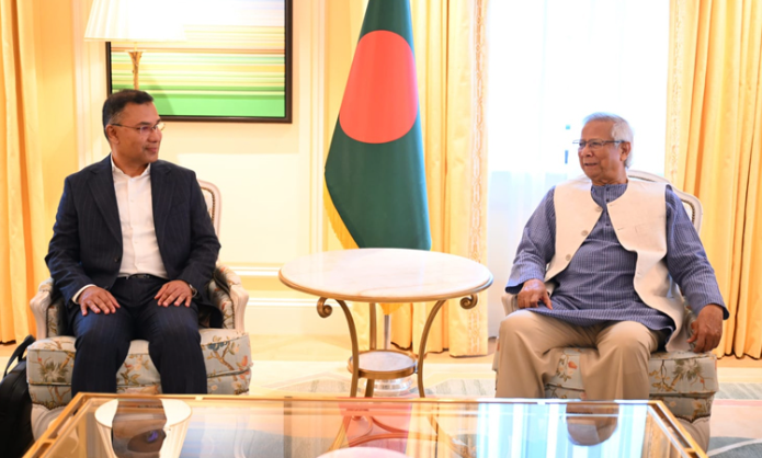 লন্ডনে প্রধান উপদেষ্টা-তারেক রহমান বৈঠক