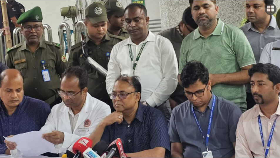 সংবাদ সম্মেলনে বার্ন ইনস্টিটিউটের ভারপ্রাপ্ত পরিচালক